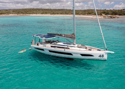 The new DUFOUR 48 from Dufour Yachts, off Palma de Mallorca, Spain, on May 7 to 9 2025, Compulsory Mention Photo © Jean-Marie LIOT / Dufour Yachts