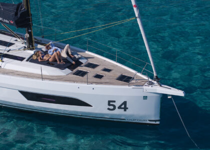 The Dufour 54 from Dufour Yachts shipyard, off Saint-Tropez (France), on October 12 2025, Photo by © Jean-Marie LIOT / Dufour Yachts