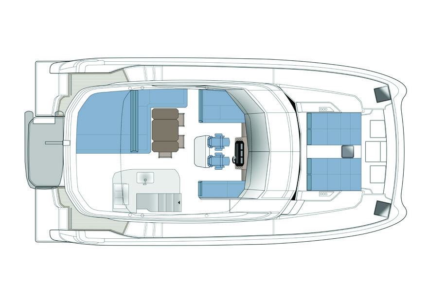 Optional Flybridge w/ Captain’s Charis