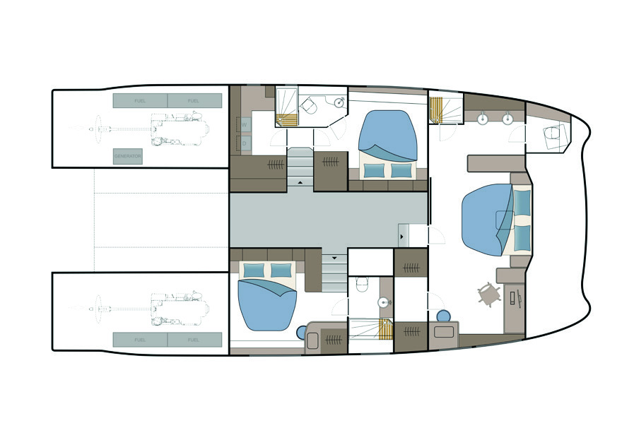 Optional 3 Cabin w/ Owner’s Suite Desk