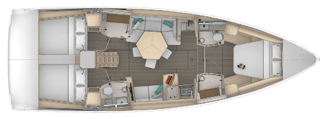 Synergy - dufour-44-ga-3cab-forward-galley