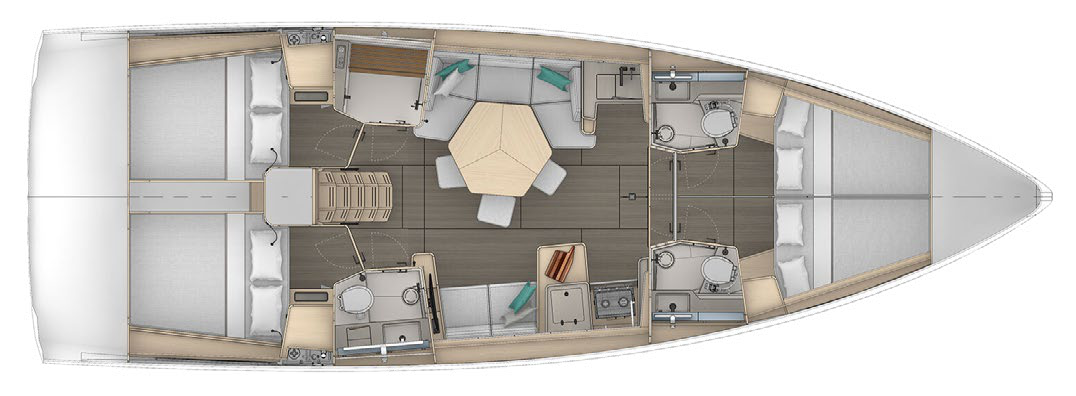 Synergy - dufour-44-ga-4cab-forward-galley